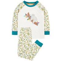 Frugi Girl's Jamie Jim Jams in White | Size: 4-5 Years