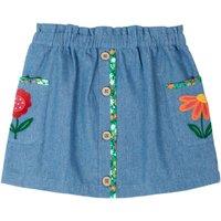 Frugi Girl's Selena Denim Skirt in Blue | Size: 4-5 Years