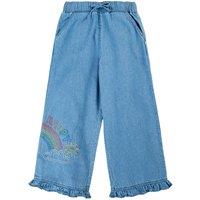 Frugi Girl's Grace Denim Trousers in Blue | Size: 4-5 Years
