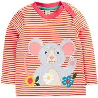 Frugi Girl's Orion Circular Top in Pink | Size: 3-4 Years