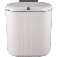 Living and Home Hanging Rubbish Bin With Lid for Kitchen in White