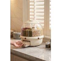 Living and Home 360 Rotating Grain Dispenser Storage Container in Cream