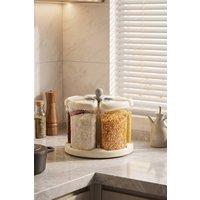 Living and Home 360 Rotating Grain Dispenser Storage Container in Cream