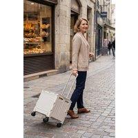 Living and Home Folding 55L Shopping Trolley Cart with Wheels in White