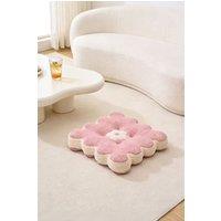 Living and Home Flower-Shaped Plush Chair Cushion in Pink