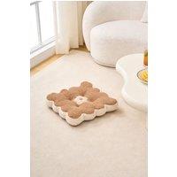 Living and Home Flower-Shaped Plush Chair Cushion in Camel