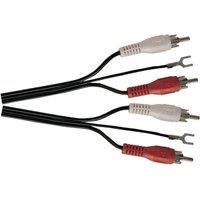 Electrovision 1.2M 2 Phono Plugs To 2 Phono Plugs Screened Lead With Earth in Black