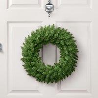 Christow Wreath Front Door Decoration Artificial Plain Xmas Spruce Ring 45cm (S) or 60cm (L) in Green | Size: Large