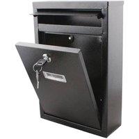 MANTRARAJ Wall Mounted Modern Post Box Mailbox Black Large Letter Box With 2 Key