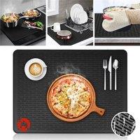 SPETLEK Silicone counter mat large Heat Resistant Mat in Black | Size: 100 cm x 100 cm