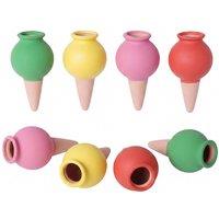 Toque 8 Pack Terracotta Self Watering Spikes Automatic Plant Watering System in Red