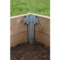 Garden Sanctuary 10Pcs Metal Sleeper Stakes Fence Post Repair Kit in Silver