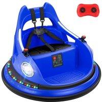 Dprodo 360 Degree 12V Bumper Car with Remote, 5 LED Lights in Dark Blue