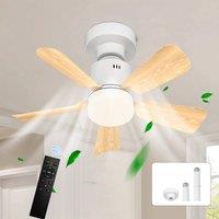 NIVOR E27 Socket LED Ceiling Fan Light Dimmable 4 Speed 3 CCT Remote 45cm in White