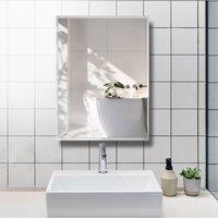 Living and Home 50x70cm Modern Frameless Rectangular Wall Mounted Mirror in Clear | Size: 50x70 cm
