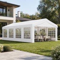 STILVORA Gazebo 800 x 400 cm with Removable Side Panels in White