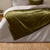 Yard Heavy Chenille Velvet Throw in Olive | Size: 150 cm x 200 cm