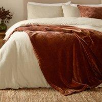 Yard Heavy Chenille Velvet Throw in Tan | Size: 150 cm x 200 cm