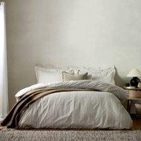 Yard Hebden Striped 100% Cotton Duvet Cover Set in Brown | Size: Double