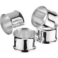 Arthur Price Silver Plated Home Tableware Set Of 4 Napkin Rings With Curved Edges