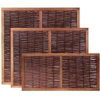Primrose Premium Framed Willow Hurdle Natural Handwoven Fence Panel 6ft x 6ft in None