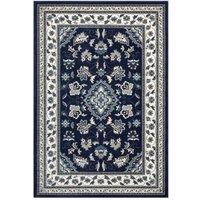 HMC Rug Collection Traditional Sherborne Heatset Rug in Navy | Size: 80 cm x 150 cm