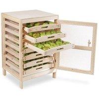 Primrose Traditional Apple Storage Rack with 7 Drawers 91cm x 58.5 x 53cm in Brown | Size: 58.5 x 53 cm