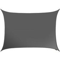 Primrose 5m x 4m Waterproof Patio Sun Shade Sail Canopy 98% UV Block Free Rope in Dark Grey