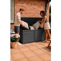 Neo Garden 320L Litre Outdoor Plastic Storage Box in Dark Grey