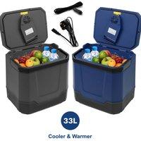 Crystals Electric 33L Cool Box Hot & Cold for Car, Home & Camping in Dark Blue | Size: Large