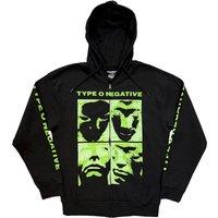 Type O Negative Faces Zipped Hoodie in Black | Size: Small