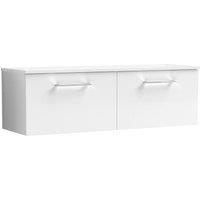Balterley Level 1200mm Wall Hung 2 Drawer Vanity Unit with Worktop - Gloss White