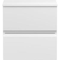 Balterley Mavesyn 2 Drawer Wall Hung Vanity Unit, Satin White, 500mm in White