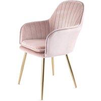 Genesis Muse Velvet Accent Chair Upholstered Modern Chair with Backrest in Light Pink | Size: 1 Seater