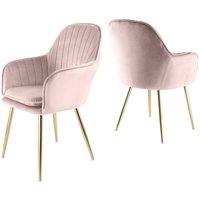 Genesis Muse Velvet Accent Chairs Pair Upholstered Modern Chairs with Backrest in Light Pink | Size: 2 Pack