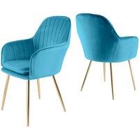 Genesis Muse Velvet Accent Chairs Pair Upholstered Modern Chairs with Backrest in Teal | Size: 2 Pack