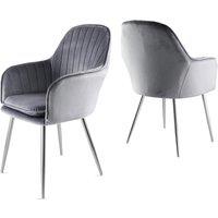 Genesis Muse Velvet Accent Chairs Pair Upholstered Modern Chairs with Backrest in Dark Grey | Size: 2 Pack