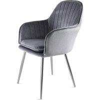 Genesis Muse Velvet Accent Chair Upholstered Modern Chair with Backrest in Dark Grey | Size: 1 Seater