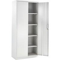Moderna Metal Storage Cabinet Lockable 4 Shelves White 180cm
