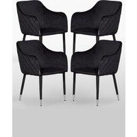 Life Interiors 'Verona' Velvet Dining Chairs Set of 4 in Black