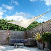 Primrose 5m Triangle Waterproof Charcoal Garden Patio Sun Shade Sail Canopy 98% UV Block with Free Fixing Kit in Ivory