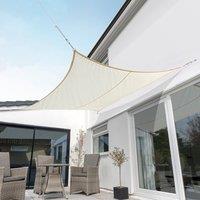Primrose 3.6m Square Waterproof Sand Garden Patio Sun Shade Sail Canopy 98% UV Block with Free Fixing Kit in Ivory