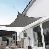 Primrose 3.6m Square Waterproof Sand Garden Patio Sun Shade Sail Canopy 98% UV Block with Free Fixing Kit in Charcoal