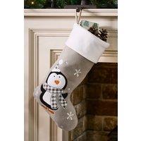 Dibor Set of 4 Grey Penguin Xmas Tree Decoration Christmas Gift Bag | Size: 4 Pack