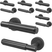 AFIT Black Door Handle Matt Black Internal Lever On Rose Door Handle 5 Pack | Size: 150mm x 150mm