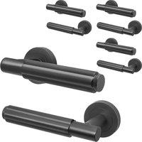 AFIT Black Door Handle Matt Black Internal Lever On Rose Door Handle 4 Pack | Size: 150mm x 150mm