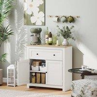 HOMCOM Sideboard, Kitchen Storage Cabinet w/ Adjustable Shelf, Drawer in Cream