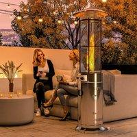 OUTSUNNY 11 KW Patio Heater, Propane Heater with Tip-Over Switch, Silver