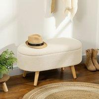 HOMCOM Ottoman Storage Bench for Hallway, Living Room in Cream