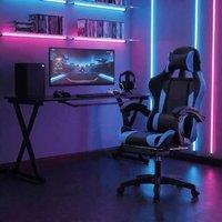 Home Source Neuro Adjustable PVC Gaming Chair with Footrest & Lumbar Support in Blue